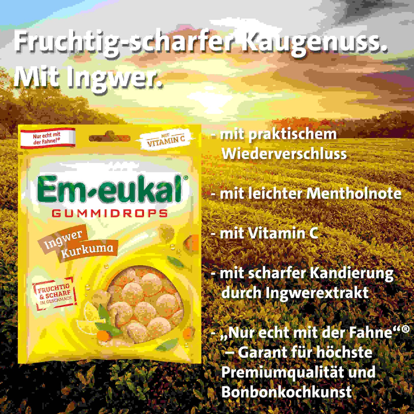 Em-eukal Gummidrops Ingwer-Kurkuma zh. 90 g